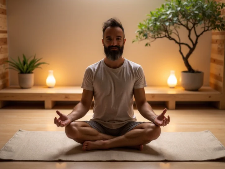 alessandro la torre osteopata impegnato in una sessione di meditazione